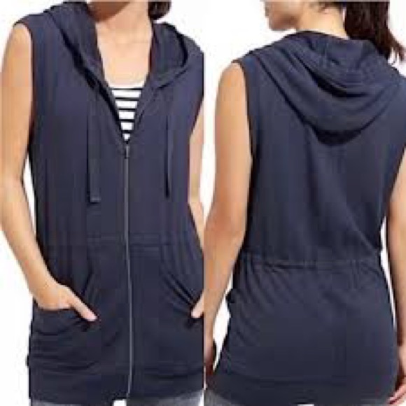 Athleta Blue Lotus Sleeveless hoodie Zip-Up - Picture 1 of 1